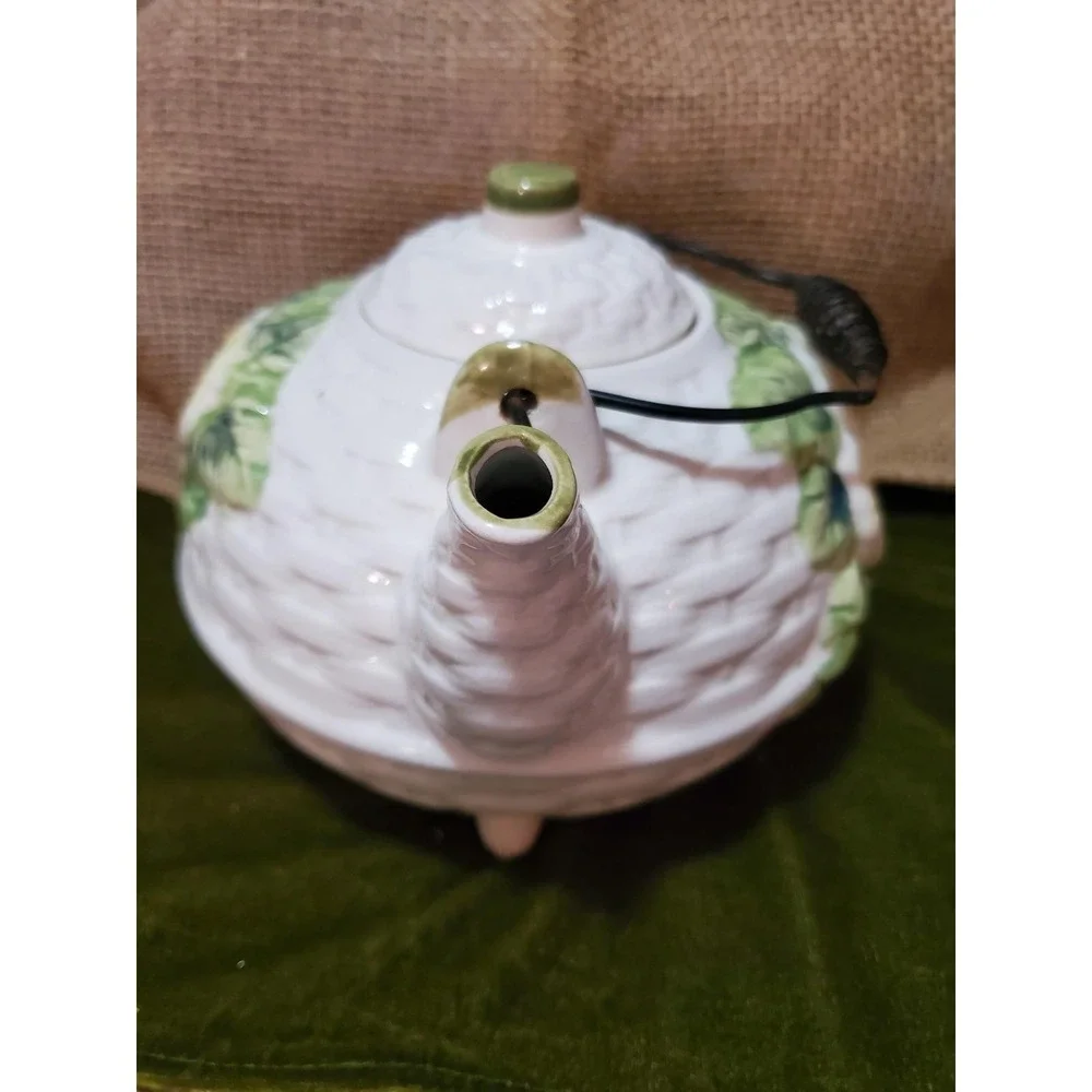 Floral Teapot Ceramic‎ White Kitchen Decor Tea Party Cottagecore Accent Teapot